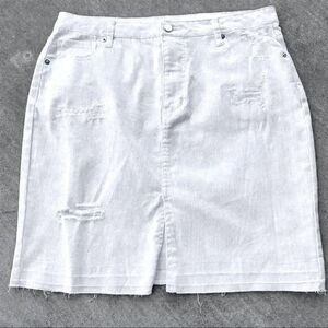 Faded Glory Womens White Distress Mini Skirt Size 12